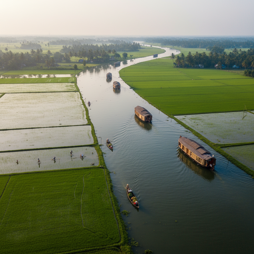 Kerala backwaters houseboat representing Kerala tour packages